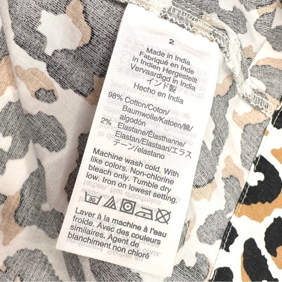 J. Crew leopard print tie-waist shirt dress pockets long sleeve buttons collar 2 - Picture 16 of 16